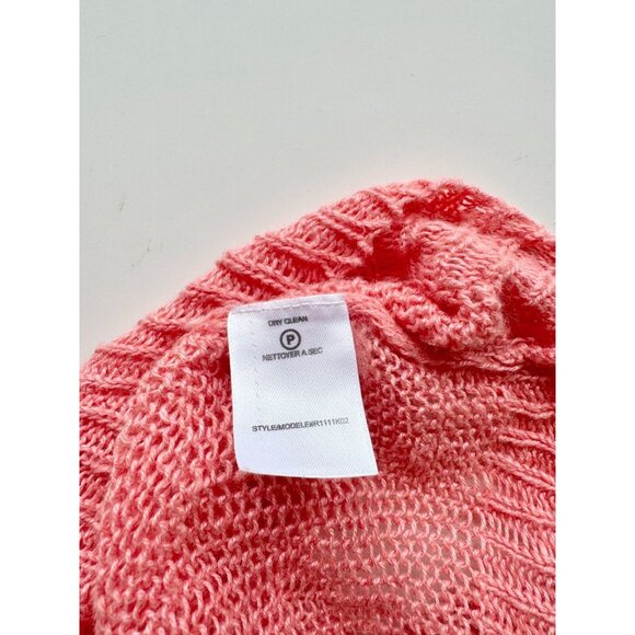 ROBERT RODRIGUEZ Coral Linen Open Knit Oversized Pullover Sweater, One Size - Picture 13 of 15